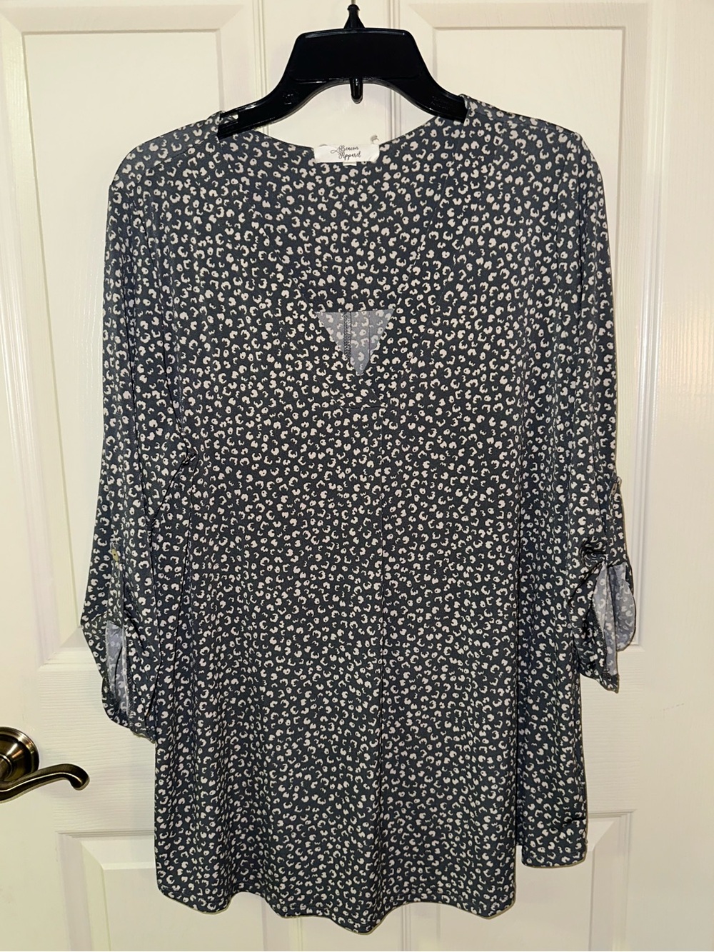 Beacon Black and White Printed Long Sleeve Top